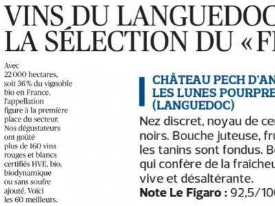 Le Figaro sélectionne notre cuvée Les Lunes Pourpres